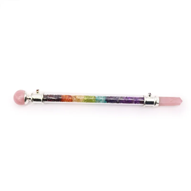 7 Chakra Crystal Healing Wand Rosa Quartz