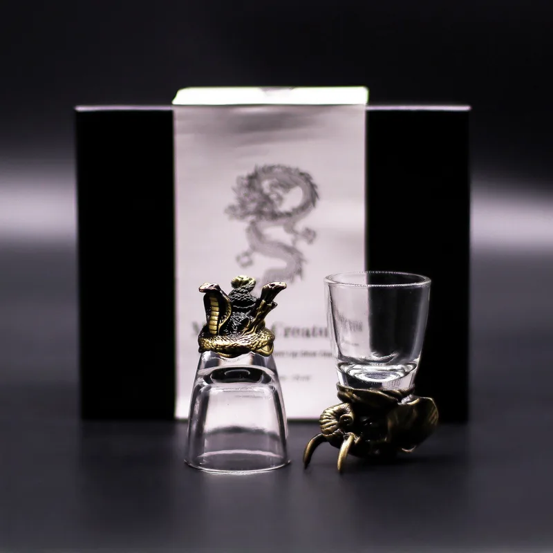 Gift Set of 6 Shot Glasses Selvatico Forest Creatures Antique Bronze — foto 5