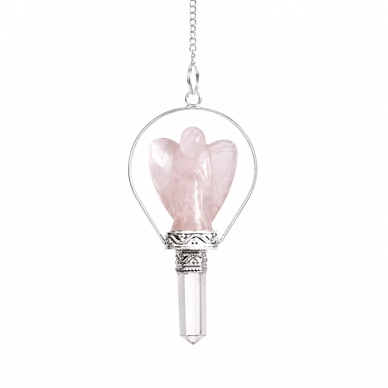 Angel Pendulum with Ring- Rosa Quartz — foto 1