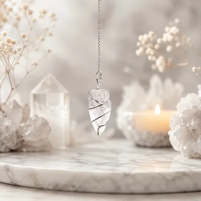 Raw Gemstone Pendulum - Rock Quartz — foto 3