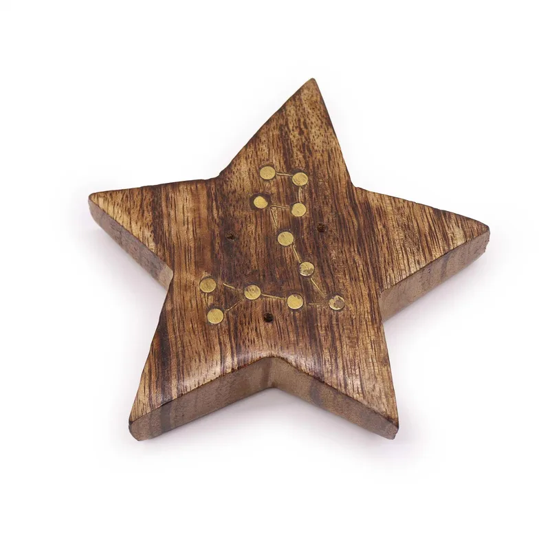 Engraved and Brass Zodiac Sign Incenso Burners Star