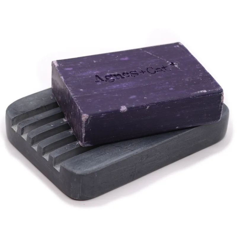 Grey Soapstone Sapone Dish 12x8.5cm - Heavey Ridges — foto 4