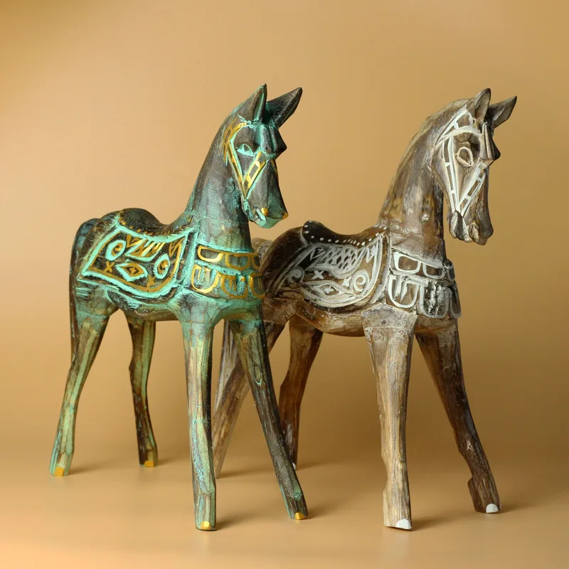 Large Oro & Turquoise Horse 32 cm — foto 3