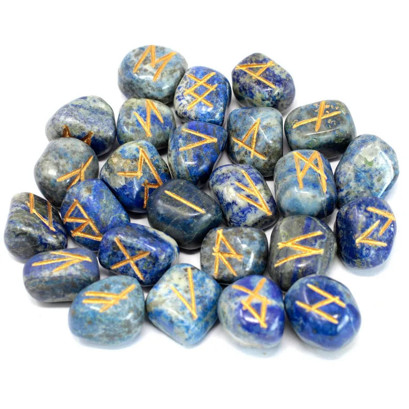 Runes Stone Set in Pouch Lapis — foto 1