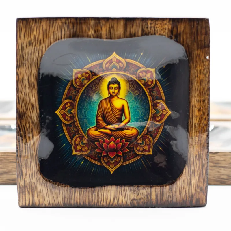 Lrg Enamelled Mango Tray Set Buddha — foto 2