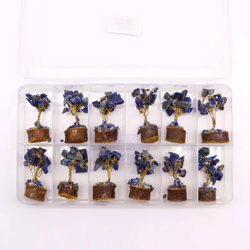 Mini Gemstone Trees On Legno Base - Sodalite (15 stones) — foto 5