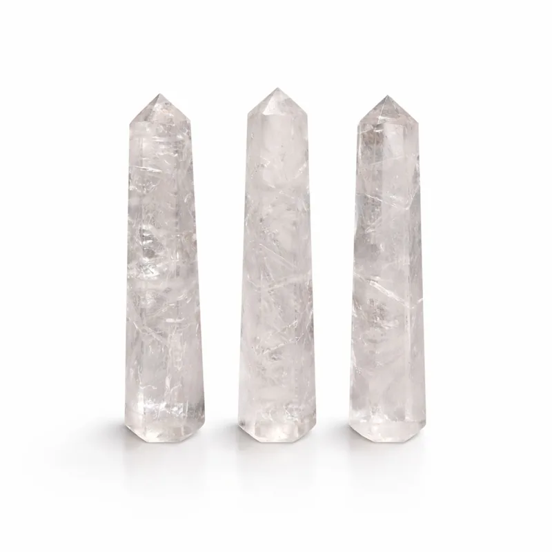 Gemstone Six Face Obelisk Point approx 11cm Clear Quartz