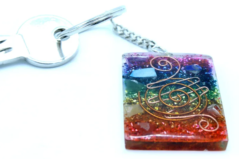 Orgonite Power Keyring Home Protect Copper and Chakra — foto 1