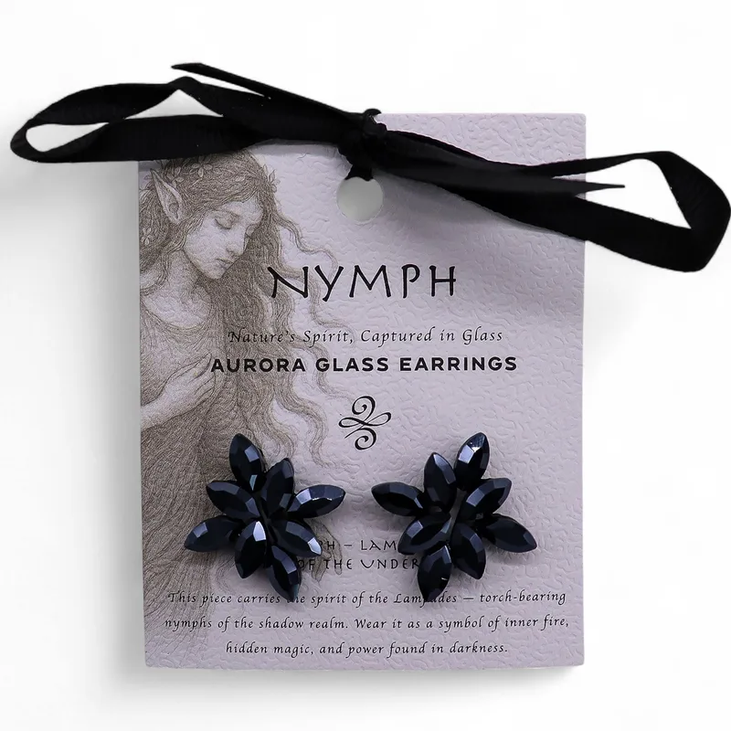 Jet Nero - Vintage Glass - Fiori - Earrings — foto 2
