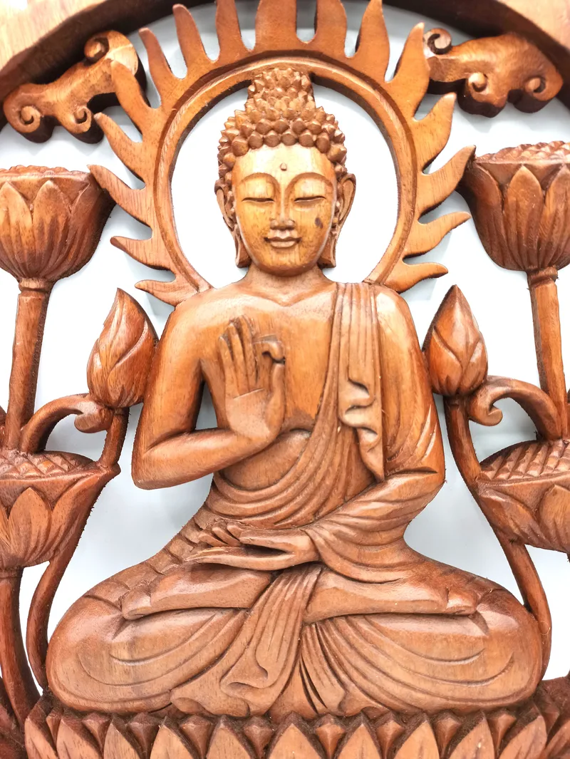 Buddha & Lotus Panel 40cm