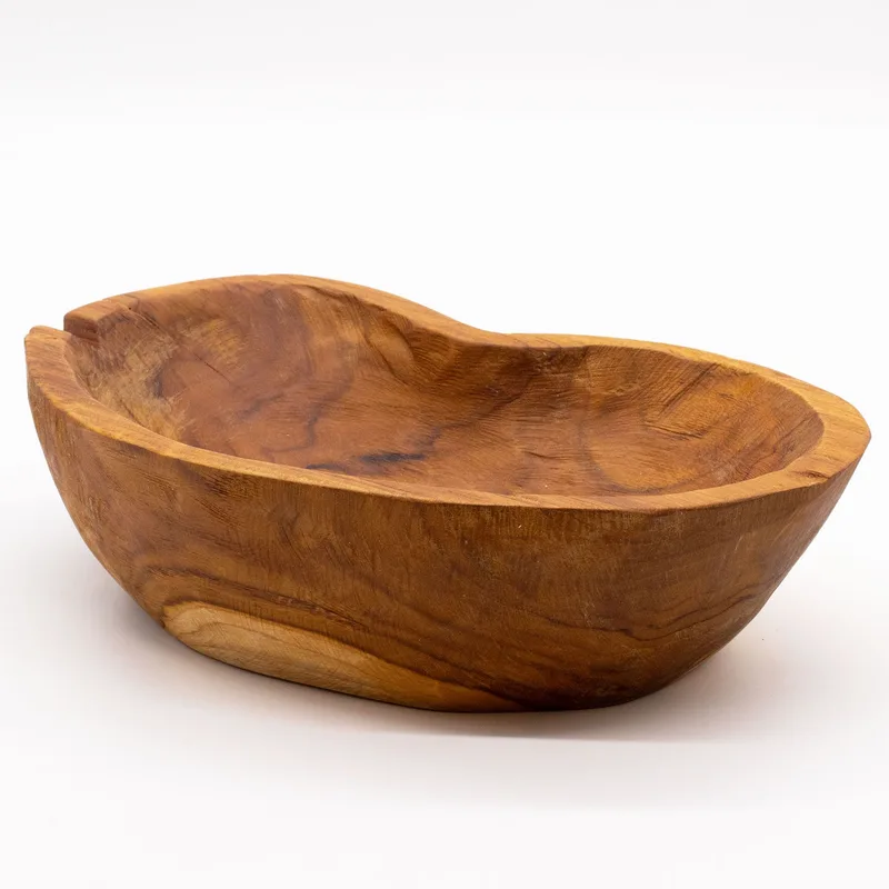 Naturale Rough Shape Teakwood Fruit Bowl 31x22x8cm — foto 1