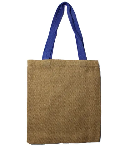 Borsa Tela Juta Grande – Manico Colore Blu — foto 2