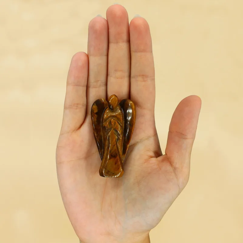 Hand Carved Gemstone Angel - Tiger Eye — foto 1