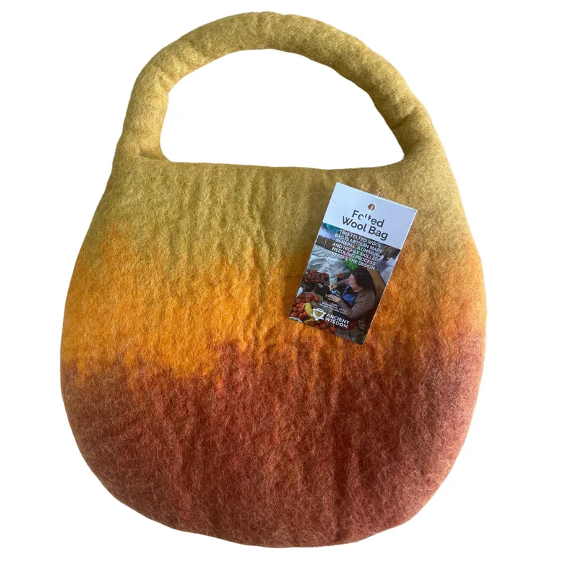 Water Felted Bee Bag One Handle with Magnet Sunrise Arancia — foto 1