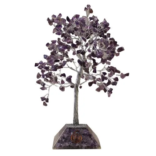 Gemstone Albero with Organite Base - 320 Stone - Amethyst
