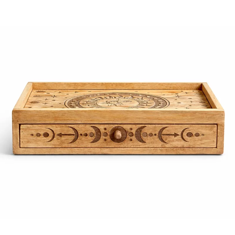 Sun Moon Carved Tarot Scatola with Drawer — foto 3