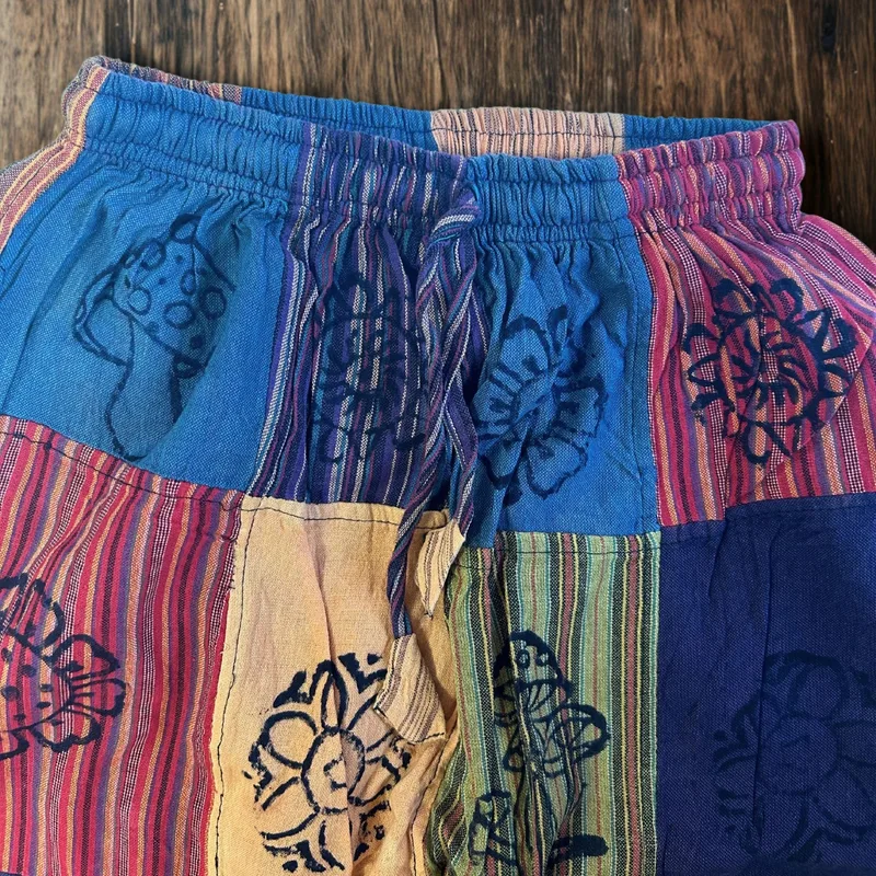 Nomad Sari Mushroom Pants Block Print Designs Arancia Tones S/M — foto 3