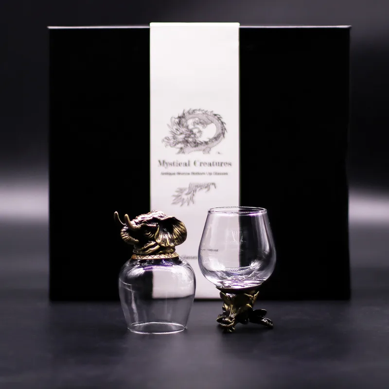 Gift Set of 6 Glasses Mystical Creatures Antique Bronze — foto 4