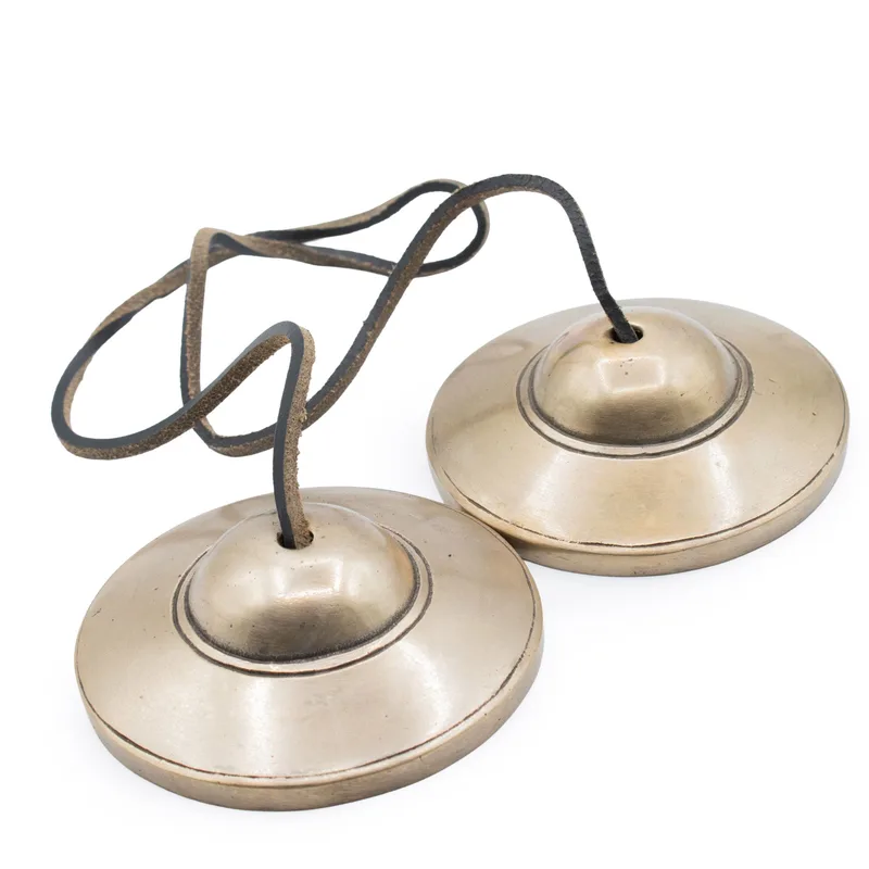Premium Brass Tibetan Tingsha Plain Traditional approx 7.5cm — foto 1