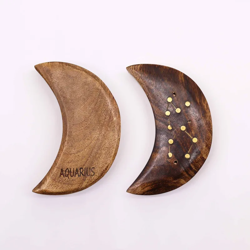 Engraved and Brass Zodiac Sign Incenso Burners Moon — foto 1