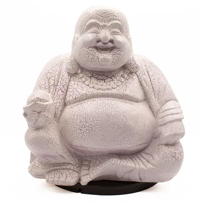 Laughing Buddha Lamp Lavanda Crackle - Round Stand — foto 1