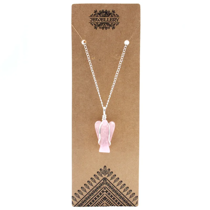 Gemstone Guardian Angel Pendant Rosa Quartz — foto 1