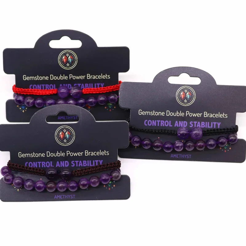 Gemstone Double Power Bracelets- Amythist — foto 2