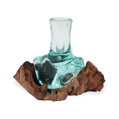 Molton Glass Small Fiore Vase on Legno