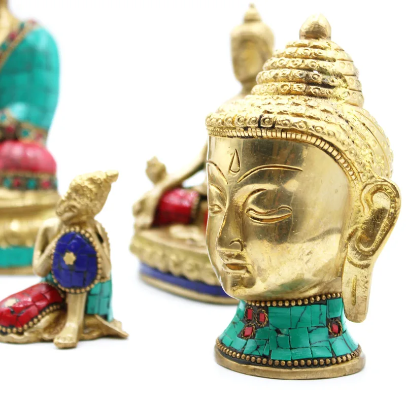 Brass Buddha Figure Med Head 8 cm