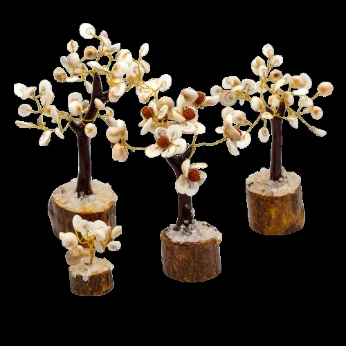 Gomati Chakra Circle Stone Trees Set of 4