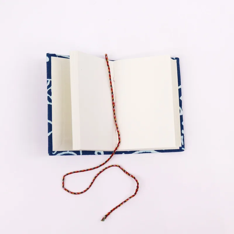 Quaderno in cotone con stampa a blocchi - Elefanti Verdi Acqua (7x10 cm) — foto 1