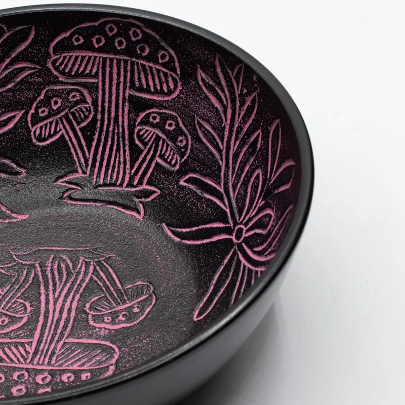 Aluminum Singing Bowl Magic Mushroom Pink