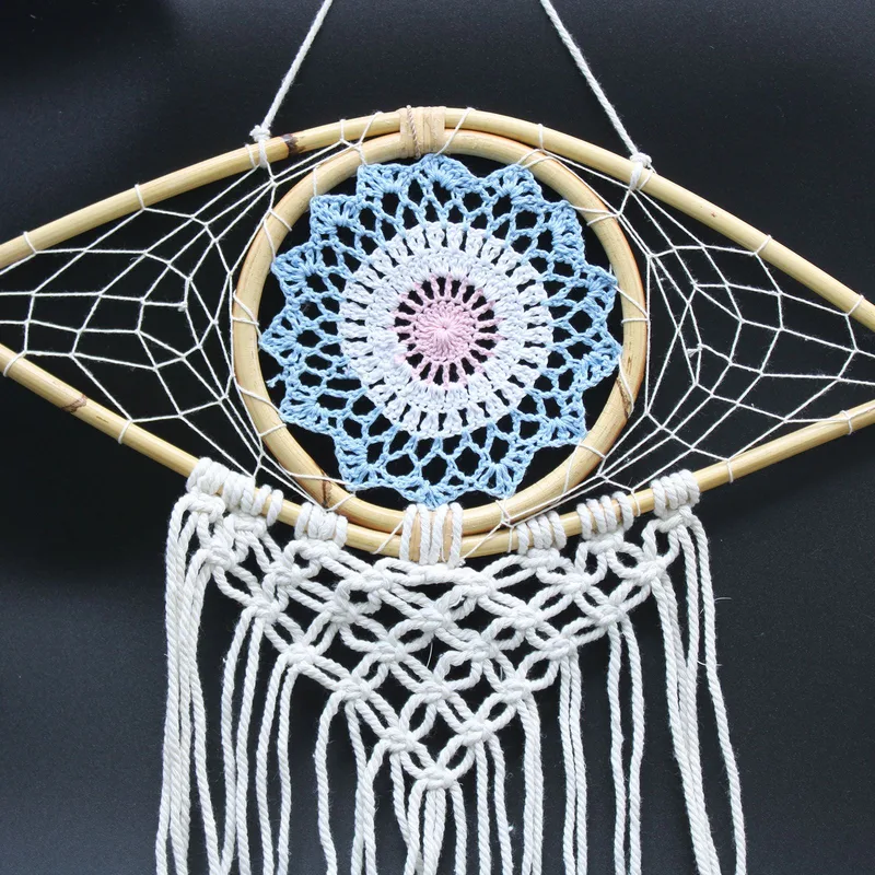 Protection Dream Cather Med Macrame Eye Blue/ Whie/Pink — foto 1