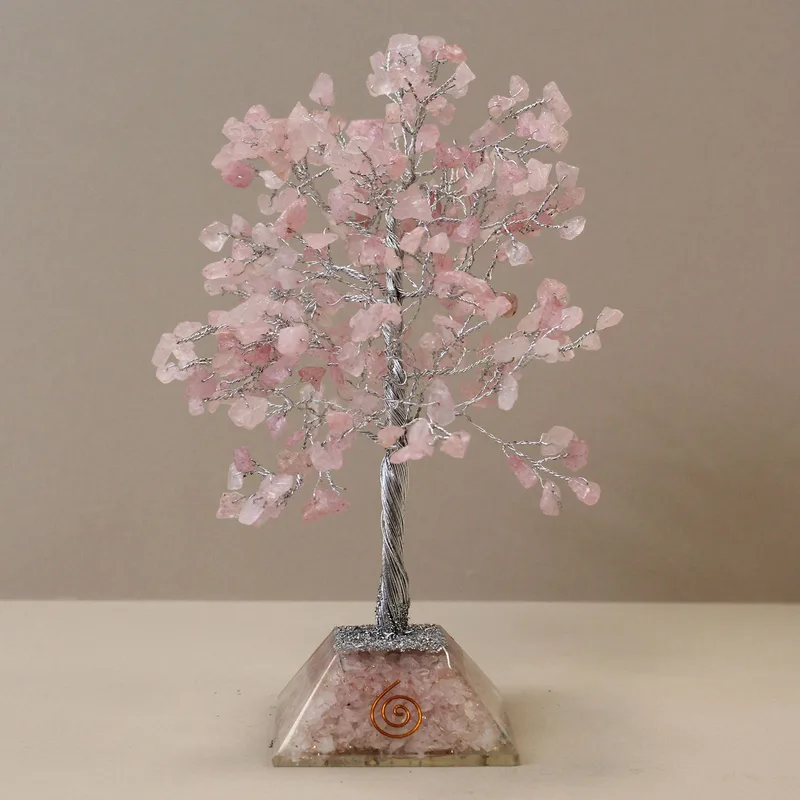 Gemstone Albero with Organite Base - 320 Stone - Rosa Quartz — foto 2