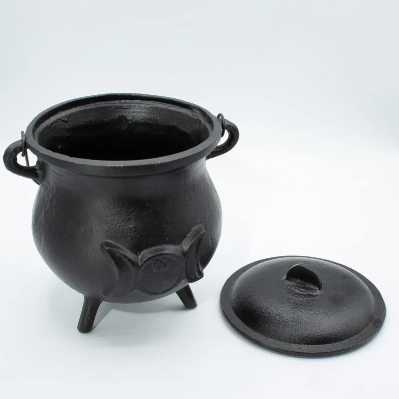 Extra Huge Cast Iron Cauldron with Triple Moon 23x18cm — foto 2