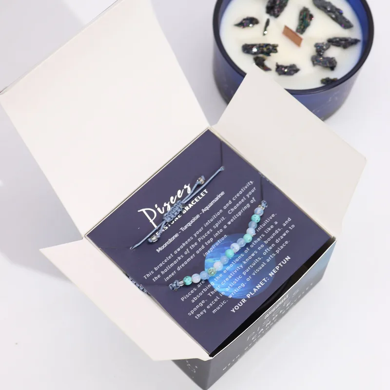 Zodiac Crystal Candela with Gemstone Bracelet Pisces — foto 1
