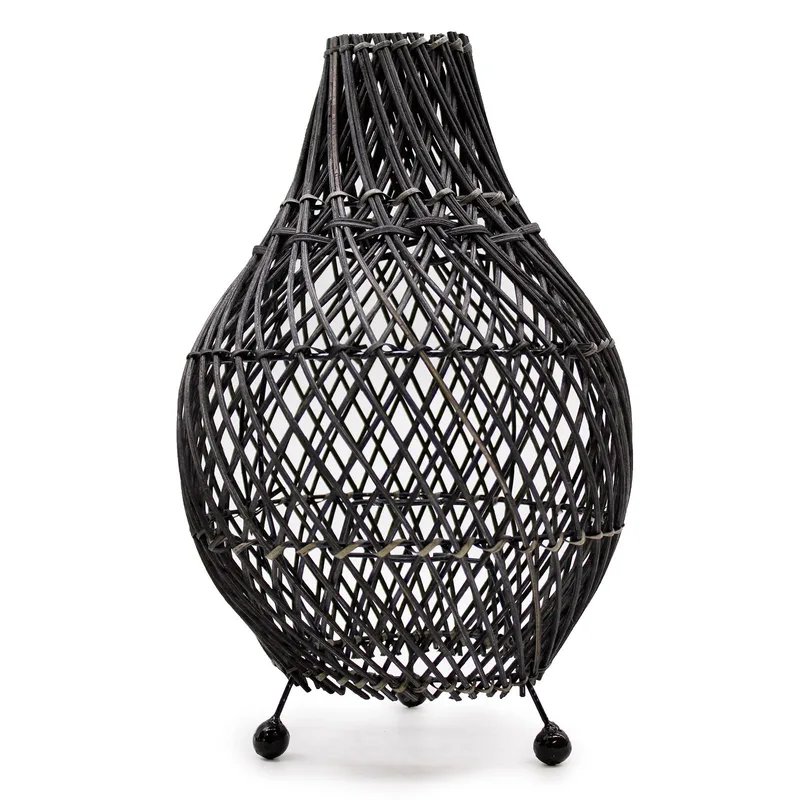 Rattan Table Lamps Nero