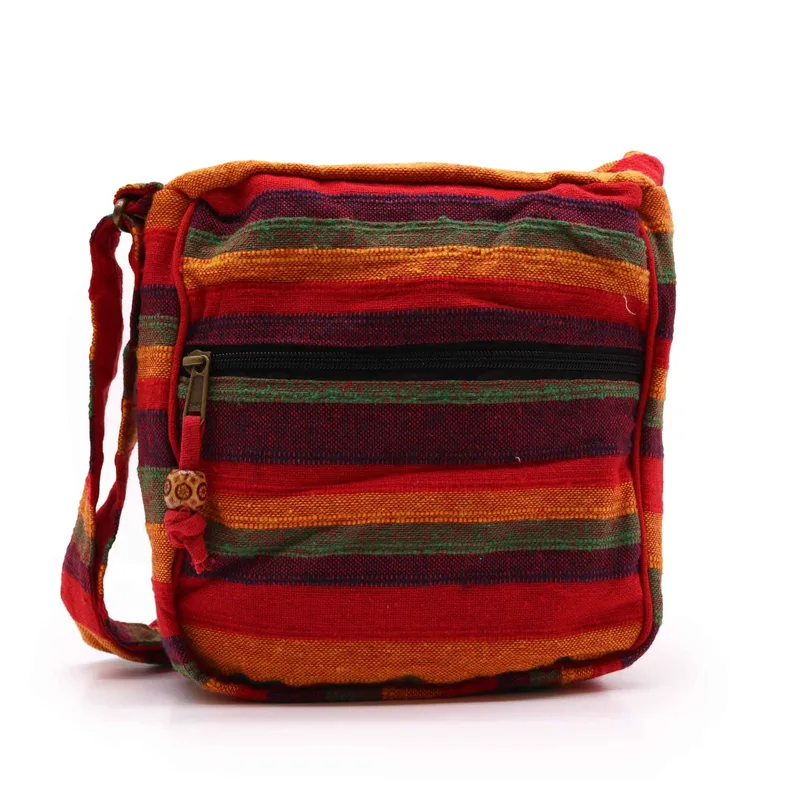 Lrg Nepal Sling Bag Sunset Reds