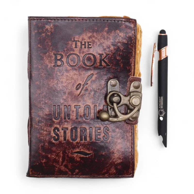 Fat Deckled Leather Notebook – The Book of Untold Stories – 15x10 cm — foto 1