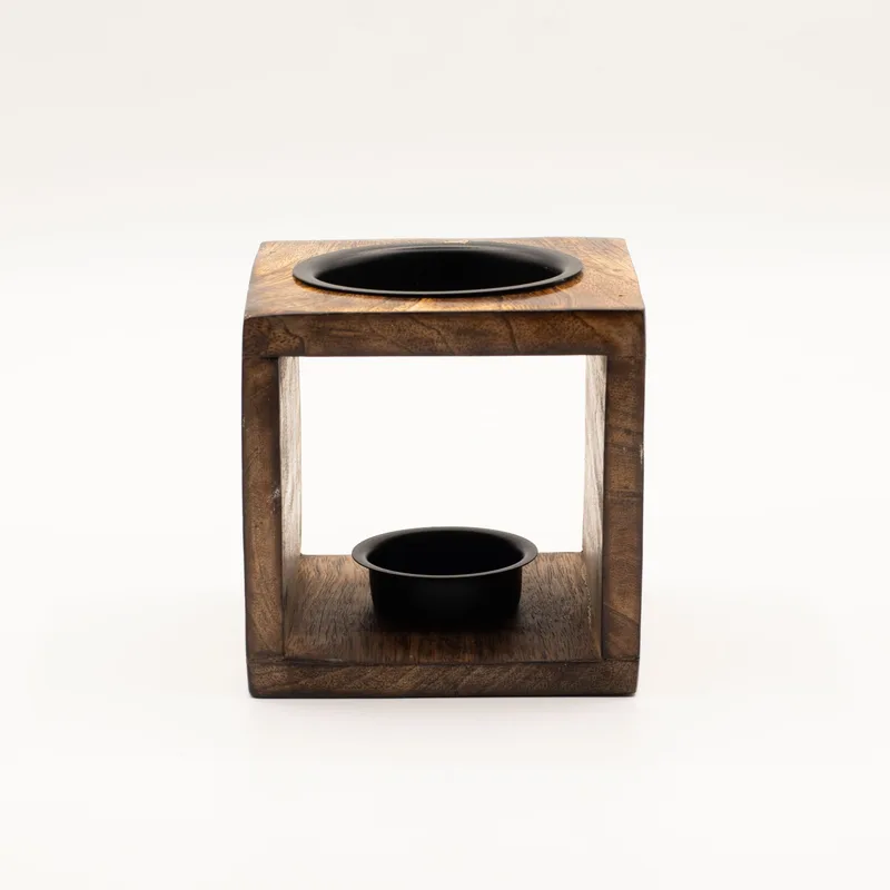 Square Mango Legno Olio Bruciatore - Hamsa — foto 2