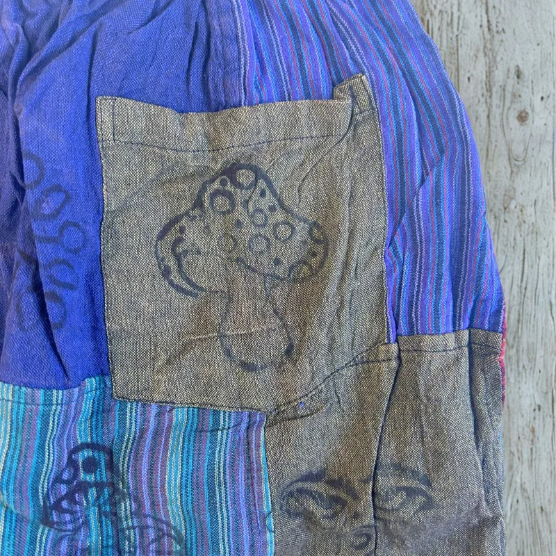 Nomad Sari Mushroom Pants Block Print Designs Purple Tones S/M — foto 3