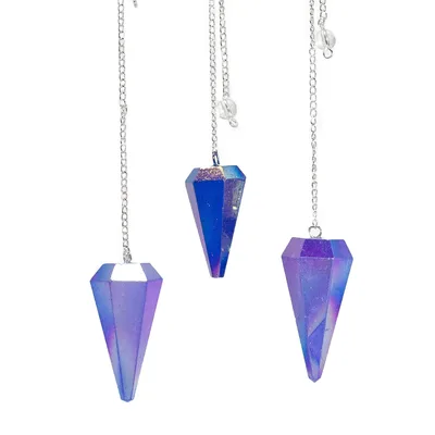 Six Sided Pendulum - Aurora Crystal Blu - 4cm