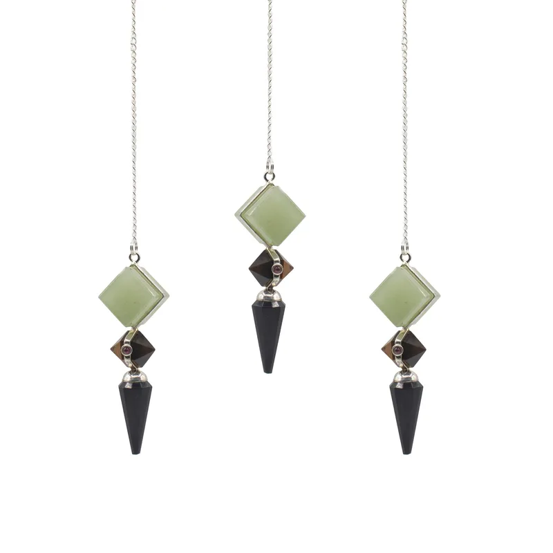Builder of Realms Three Piece Pendulum Nero Agate Verde Aventurine Tiger Eye