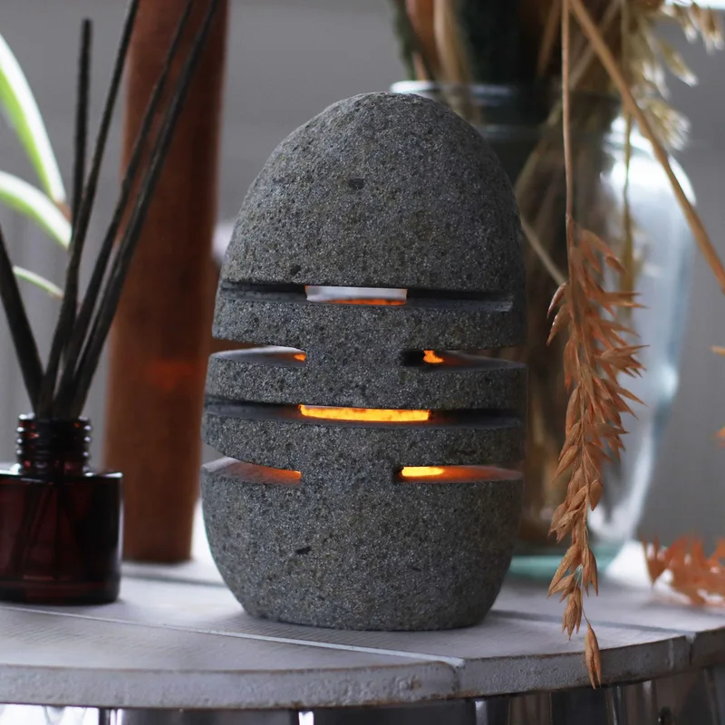 Naturale Riverstone Candela Porta Standing Stone Cut — foto 4