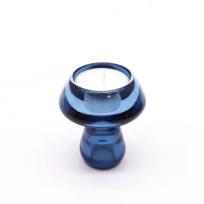 Set of 2 Mushroom Flip Dinner Candela / Tealight Porta Royal Blu — foto 1