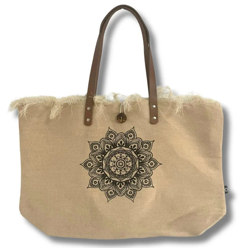 Naturale Tote Bag Leather Handle Fiore of Life — foto 4