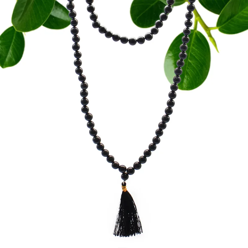 108 Bead Mala Nero Agate — foto 5