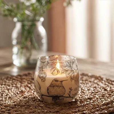 Small Glass Jar Candele - Drawn by Flame — foto 1