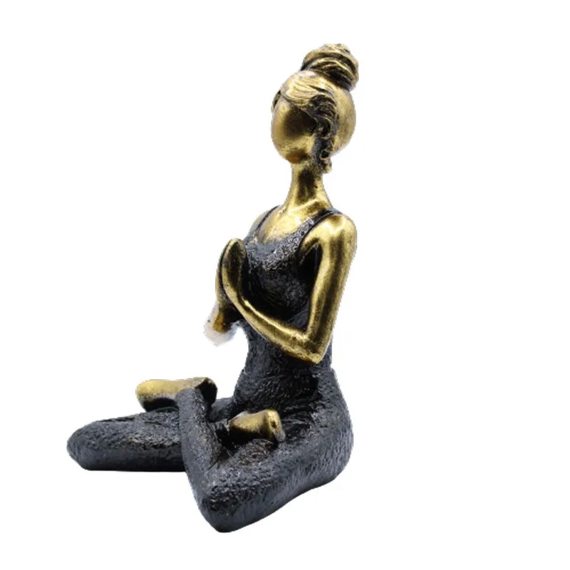 Yoga Lady Figure Bronze & Nero 24cm — foto 1
