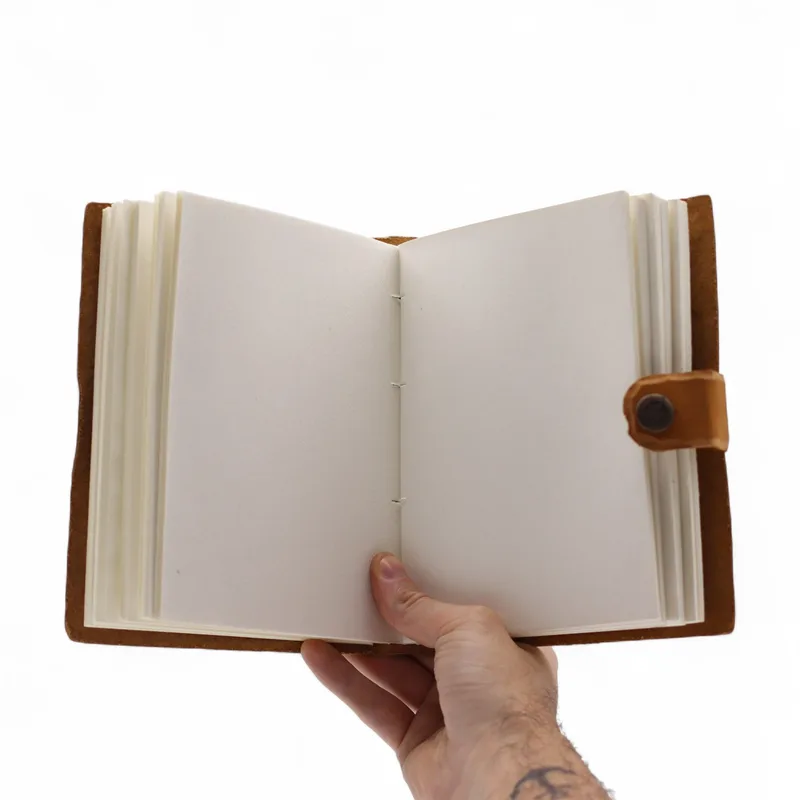 Leather Embossed Notebook – Tan Floral Pattern – 17.8×12.7 cm — foto 5